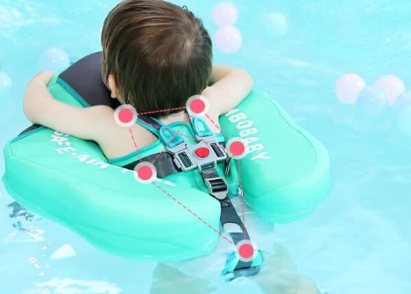 Baby Float with Canopy Non Inflatable Mambobaby Float Pool Floats, Sun Protection Baby Swimming Float Add Tail Avoid Flip Over Swim Trainer for Infants - Image 6