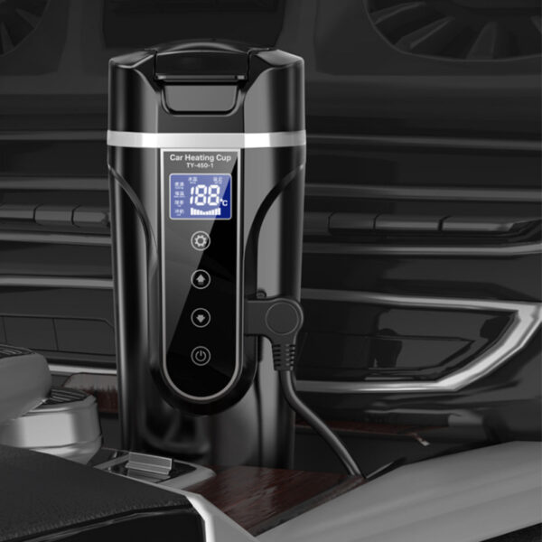 Car Electric Kettle & Heated Travel Mug with Temp Control with Smart Touch Digital Display, 400ml - Image 2