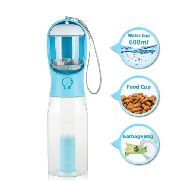 Portable Cat, Dog Water Bottle, Food Feeder, Drinker Poop Dispenser, 3 In 1 Leak-proof Multifunctional Dog Water Bottle Pet Products - Image 7