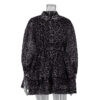 Chiffon Leopard Print Long Sleeve Dress - Image 4