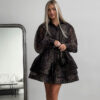 Chiffon Leopard Print Long Sleeve Dress - Image 2